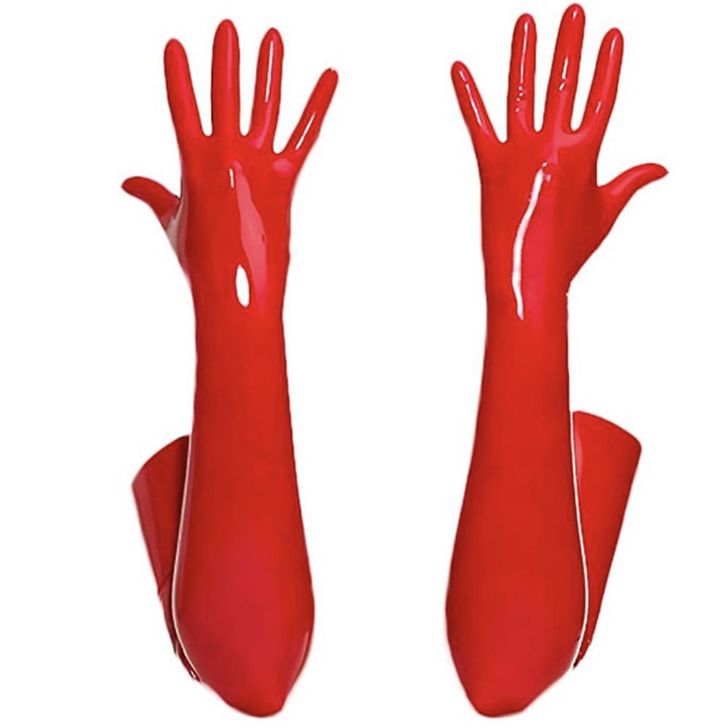 

Five Fingers Gloves Sexy Women Faux Leather Gloves PVC Shiny Latex Long Gloves Punk Mitten Party Clubwear Cosplay Stage Costume Accessories 221006