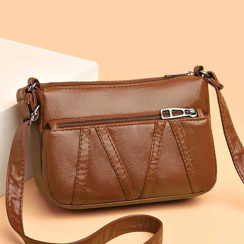 

HBP Middle aged women's bag mother's bags 2022 new fashion cross body bagi soft leather one shoulder small bagl shopping bago and purse, Brown