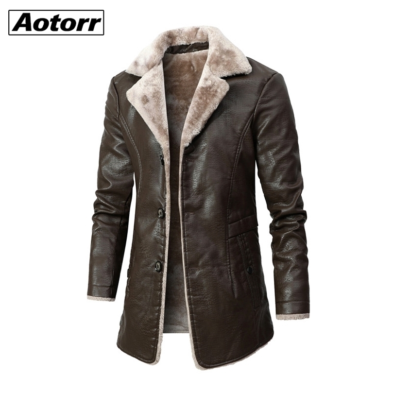 

Mens Fur Faux Fur Mens Midlength Leather Jackets Winter Business Thick Fur Linner Coats Male Faux Leather Motorcycle Outwear Coat Warm Clothes 2201006, Kh80818brown