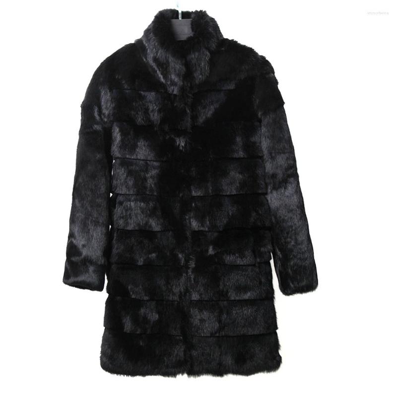 

Women' Fur Coat Women Festival Winter Warm Long Real Jacket Removable Bottom Sleeve, Picture shown