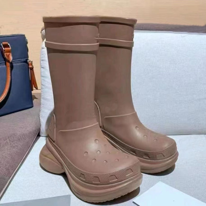 

Women Designer Boot Croc Boots Rain Rubber Winter Rainboots Platform Ankle Slip-On Half Pink Black Green Focalistic Outdoor Luxury Size 35-42