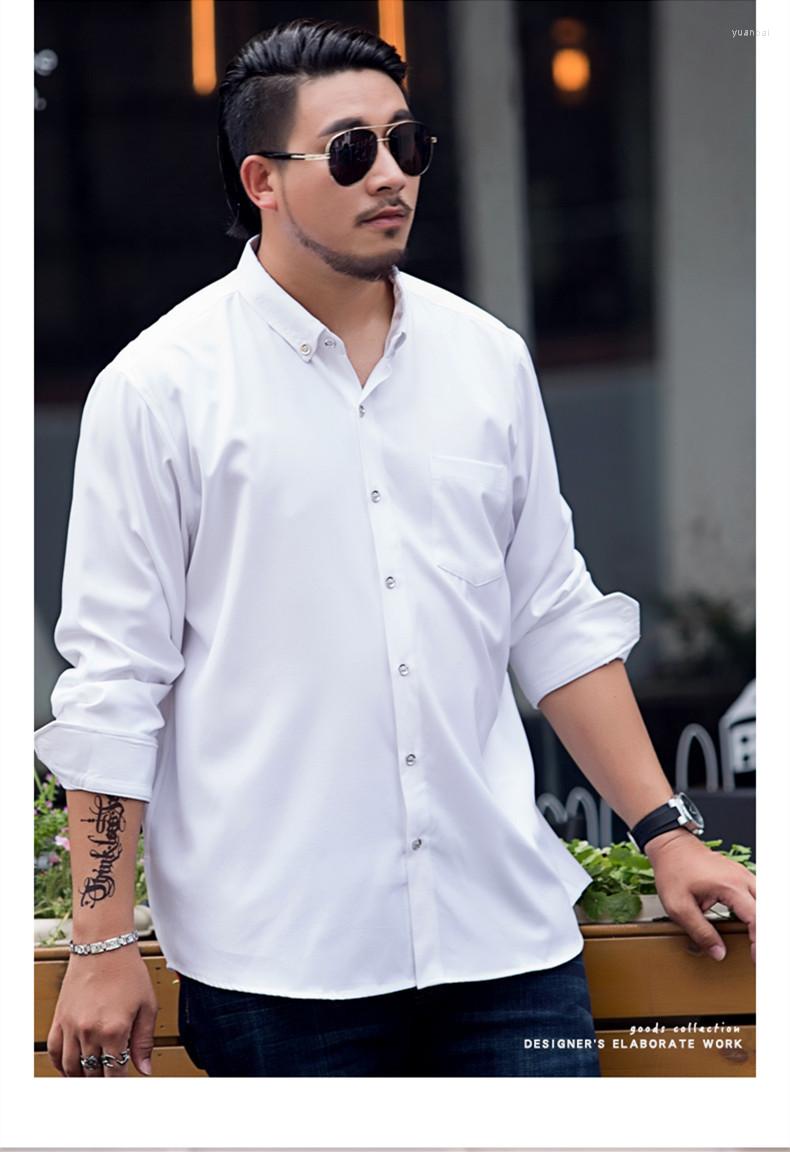 

Men's Casual Shirts Spring And Autumn Fat Loose Shirt Men Multi Versatile Long Sleeve Plus Size Clothing Longsleeve For, Black