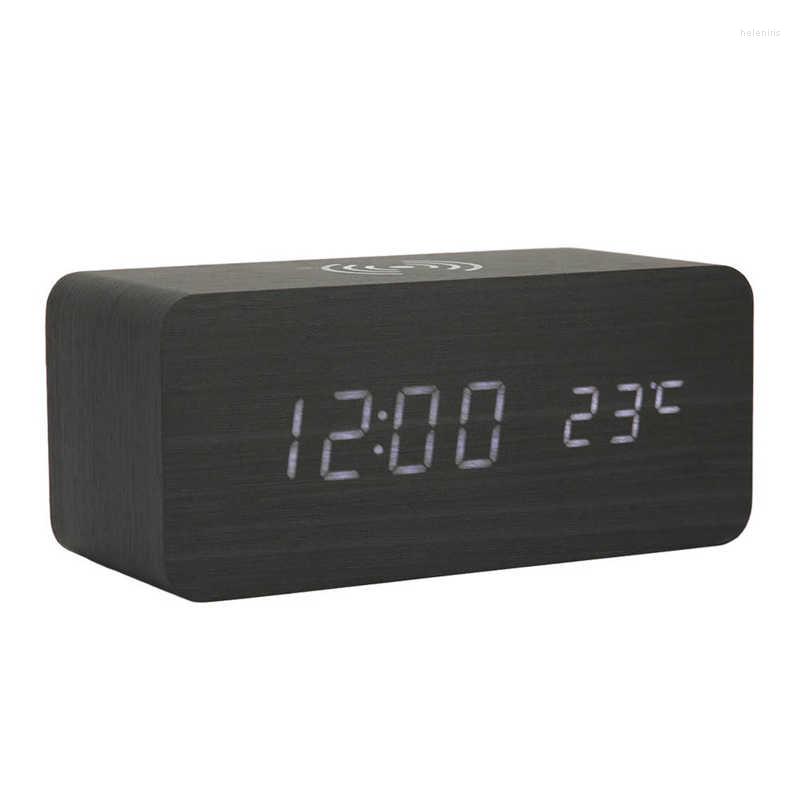 

Watch Boxes Wooden Digital Clock Alarm Temperature Display For Office