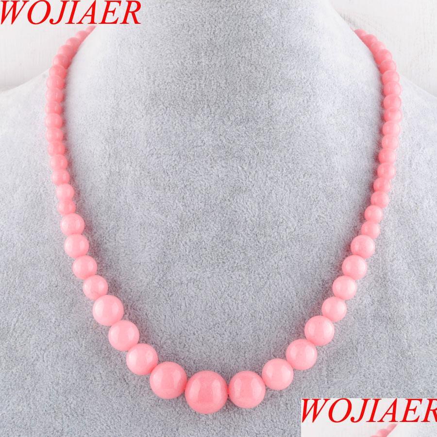 

Beaded Necklaces Pink Gem Stone 6-14Mm Graduated Round Beads Women Necklace 17.5 Inches Strand Jewelry F3006 Drop Delivery Ffshop2001 Dh7Qz
