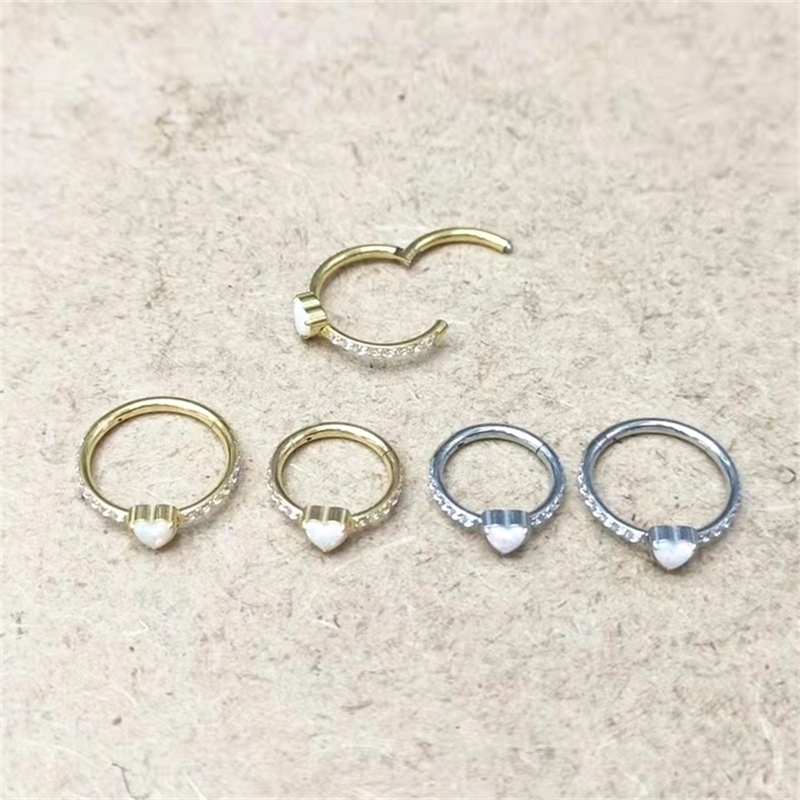 

Labret Lip Piercing Jewelry Belly Chains Lot10pcs 316L Heart Opal CZ Nose Hoop Septum Clicker Hinged Segment Ring Ear Cartilage Helix Rook Tragus 16G 220930