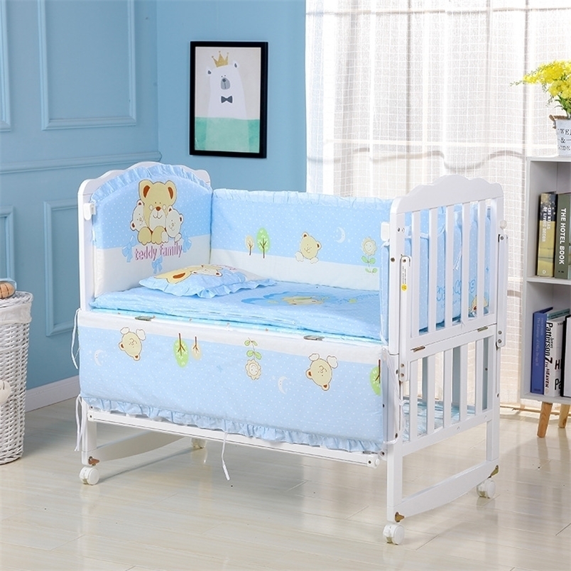 

Bed Rails 5pcs/set Infant Bedding Set Cotton born Baby Crib Bumpers Safety Bed Fence Protector Baby Room Decor Bedding Bumpers ZT12 221006