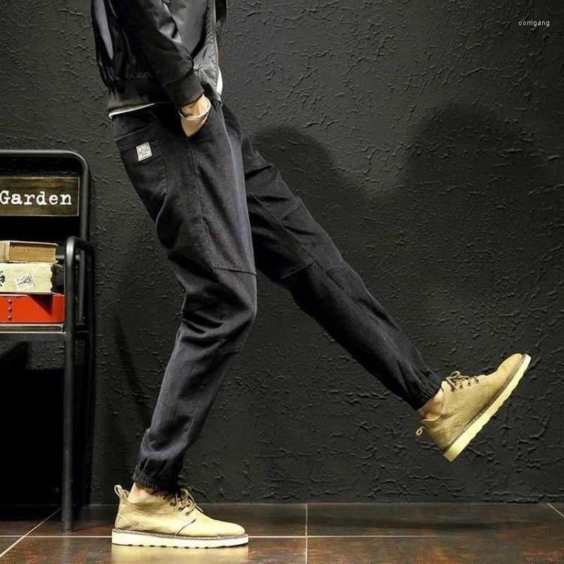 

Men's Pants ICCLEK Plus Cashmere Men's 2022 Winter Loose Casual Corduroy Harem Punk Joggers Pleated Men, Black