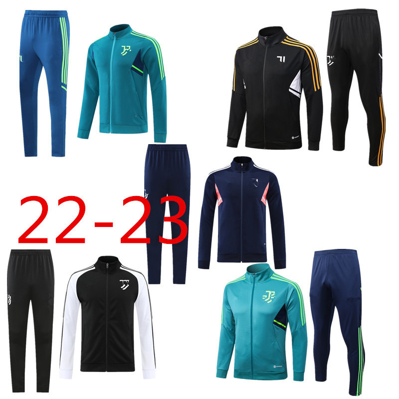 

TOP 22 23 Vlahovic Chiesa Milik Long pull zipper Juventus Training Suit Pogba Men Set Bonucci Football Kit Mckennie Di Maria Uniform 2022 2023, Gray