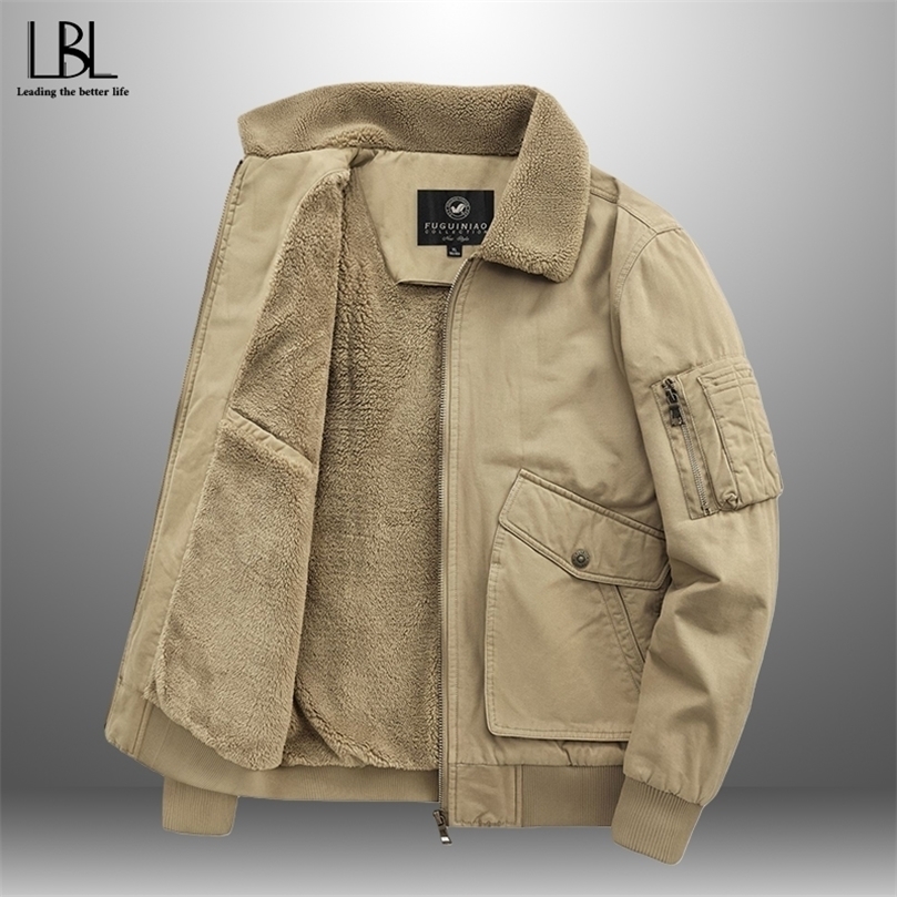 

Mens Down Parkas Mens Winter Thermal Fleece Jacket Outdoors Hiking Hunting Tactical Coat Casual Sports Outerwear Fashion Male Cargo Jacket 2201006, 4khaki