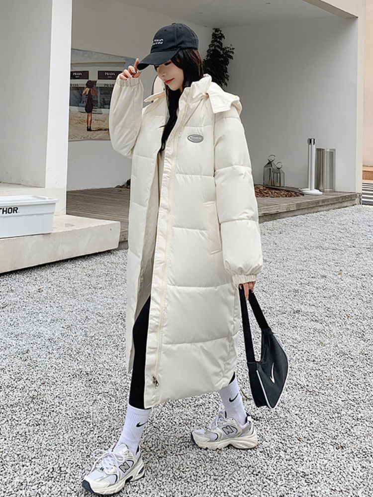 

Women's Down Parkas Black Padded Jacket Women Auutmn Winter Korean Padded Jacket Loose Hooded Thick Parkas Female Solid Loose Casual Oversized Coat 220930, White