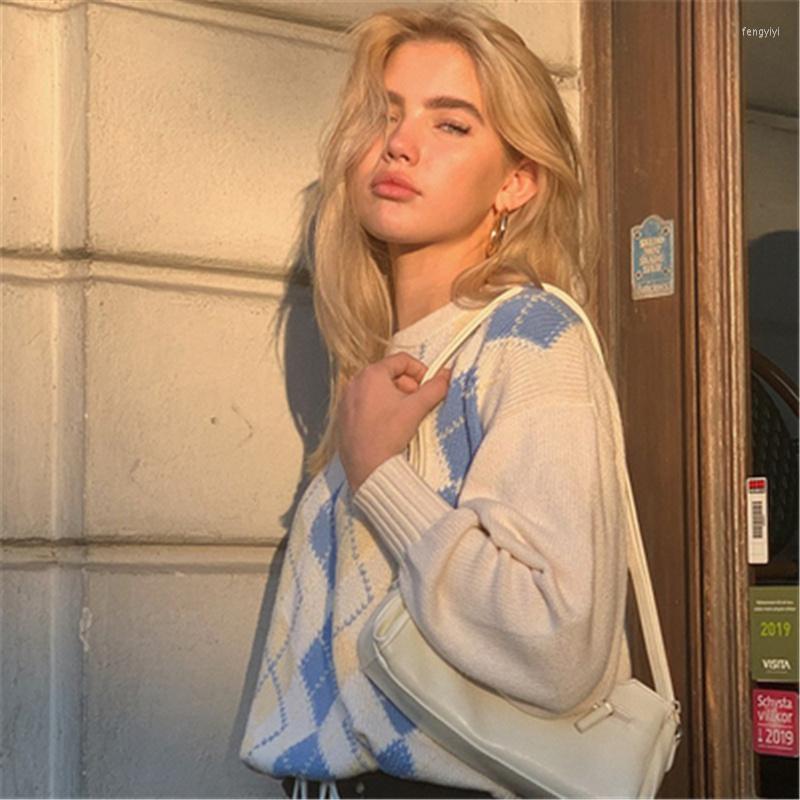 

Women' Sweaters Winter Clothes Women Y2K Grunge Harajuku Pull Femme Knitted Pullover Streetwear Cute Oversized Outwear Jumper Kawaii, Creamy-white