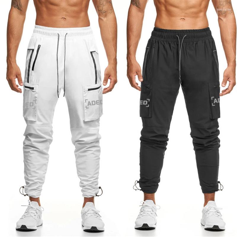 

Men's Pants Towel Button Luminous Sweatpant Men Multifunctional Pocket Joggers Gym Sportwear Hip Hop Workout Streetwear Plus Size, Black