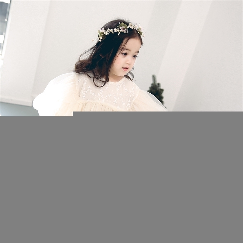 

Girl's Dresses HoneyCherry Kids For s Spring Child Baby Sweet Princess Designer Clothes 220930, 7 points sleeve