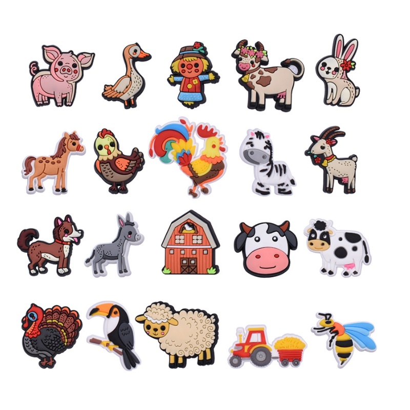 

Clog Shoes Men Sandals Character Croc Charms 2D Soft Pvc Parts Accessories shoe Buckles Decorations Fit Kids Bracelets Gifts animal cartoon