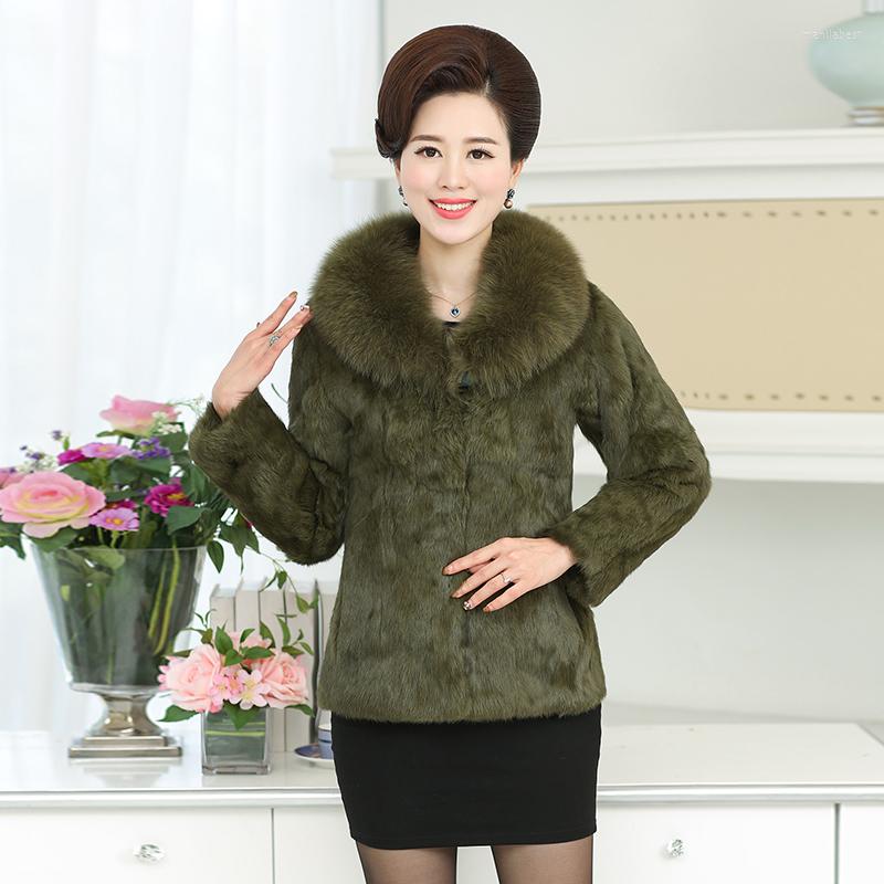 

Women's Fur High Quality Whole Skin Natural Jackets With Real Collar 2022 Autumn Winter Coats Outerwear, Beige