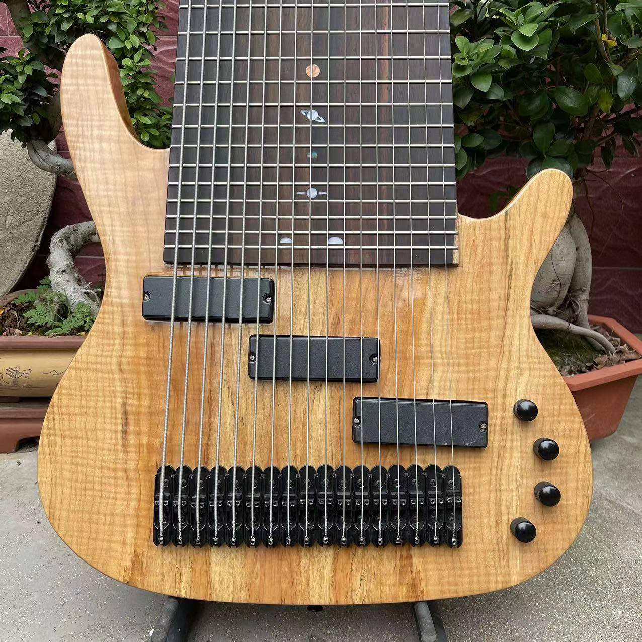 

Custom 17 Strings electric guitar bass Neck through Body accept guitar-bass OEM