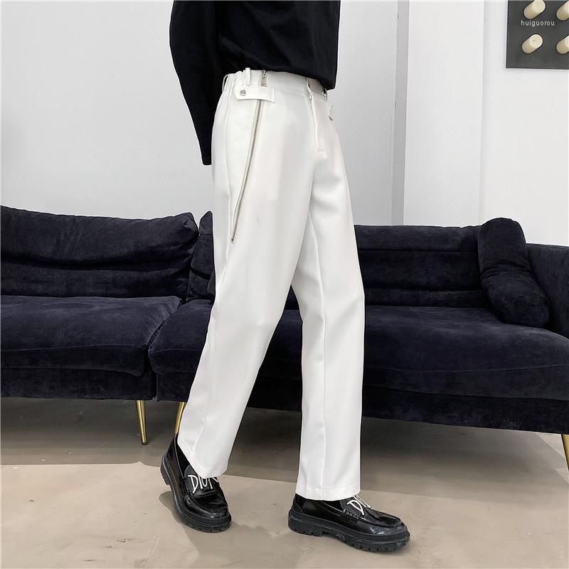 

Men's Pants Men's 2022 Spring Korean Style Personalized Zipper Design Suit Men Casual White For Trousers Size M-XXL