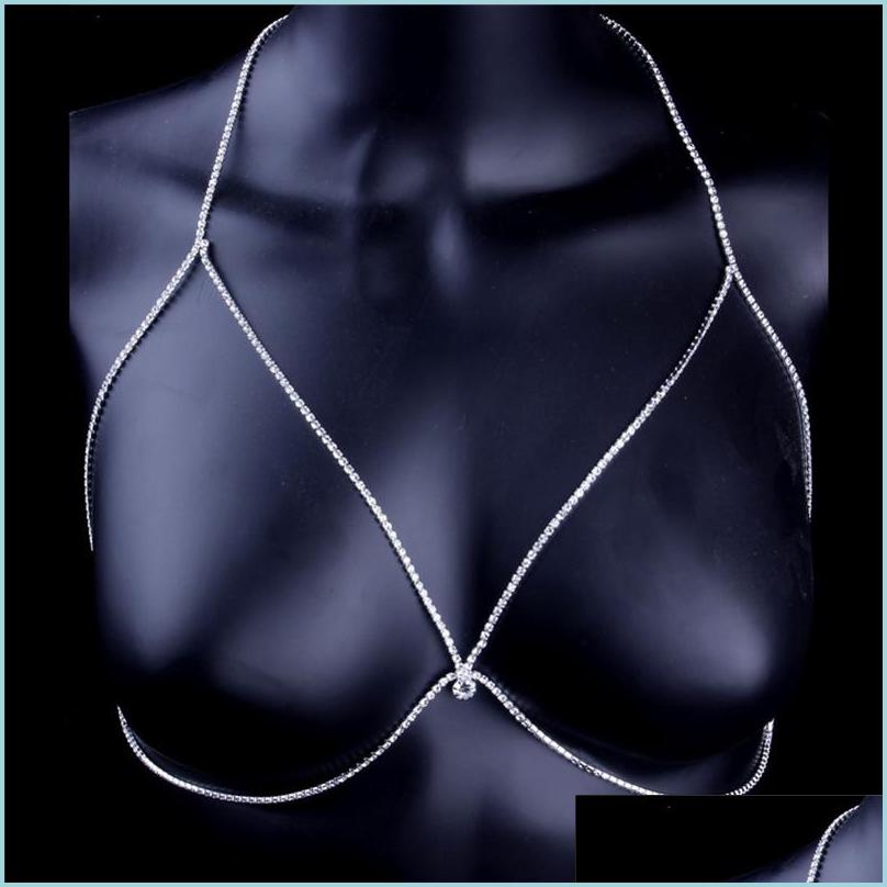 

Chains Fashion Simple Body Necklace For Women Summer Sexy Bikini Chest Chain Harness Shiny Jewelry Charm Drop Delivery 2021 Ne Sport1 Dhesz