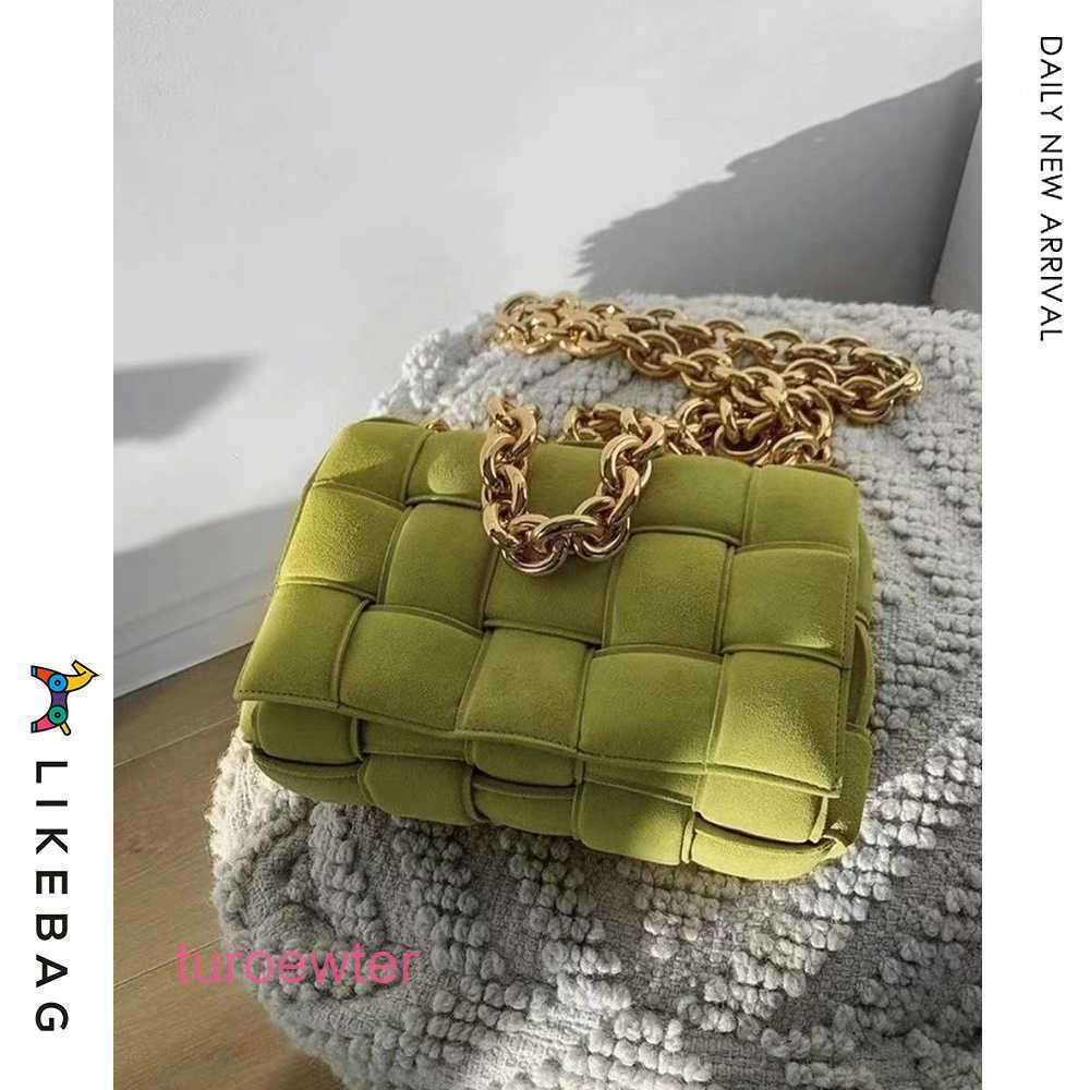 

Bottegas Designer Bags Venetas Women Cassette handbags Genuine Leather with the logo same metal chain woven bag autumn winter 2022 suede pi, Lime