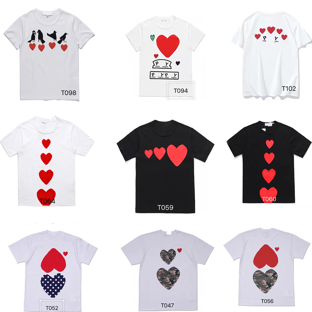 

Fashion Mens Play t Shirt Cdg Designer Hearts Casual Women s Des Badge Garcons