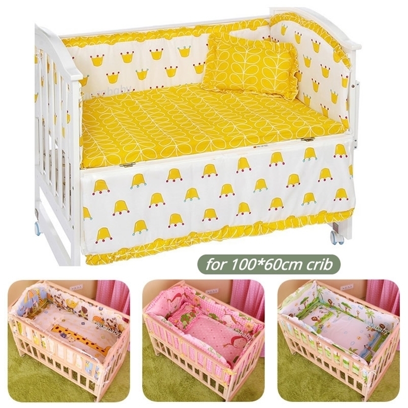

Bed Rails 5PCS Set Cartoon Baby Crib Bedding Set Cotton Toddler Baby Bed Linens Baby Cot Bumpers Children Bed Sheet Pillowcase 100cm CP01 221006