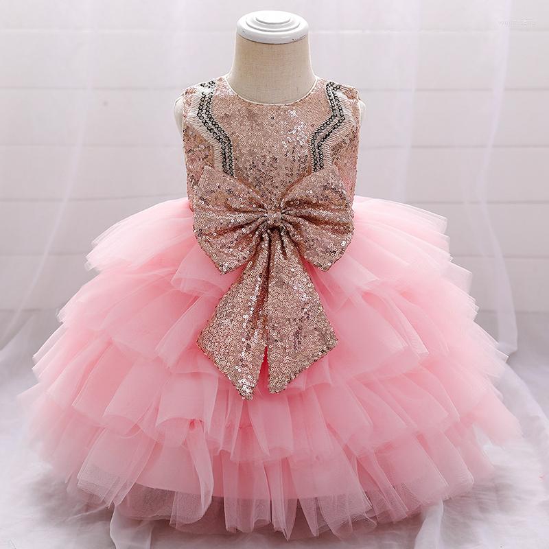 

Girl Dresses 5 Color Cute Bow Puffy Princess Dress Tutu 2022 Christmas Party Girls Children Carnival Costume Baby Clothes Birthday Gift, As the picture