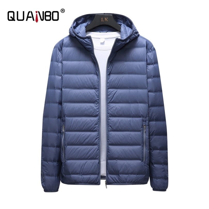 

Mens Down Parkas Antisplashing Lightweight Puffer Jacket 90% White Duck Down Mens Hooded Water and Windrainproof Keep Warm Down Coats 5XL 6XL 2201006, Haze blue