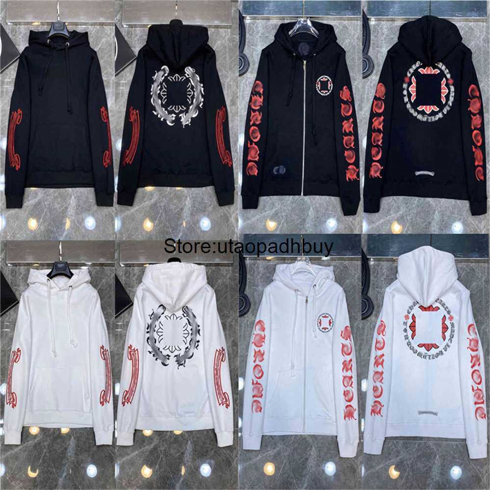 

Brand Mens Fashion Sweatshirts Luxury Zipper Ch Designer Classic Hoodies Horseshoe Sanskrit Cross Print Pullover Hooded Sweater Coat Womens ICDV, 12