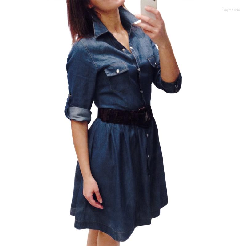 

Casual Dresses 2022 Spring Summer Fashion Plus Size Ladies' Blue Denim Long Dress Slim Women' Jeans Party -XXXXL, Chart color