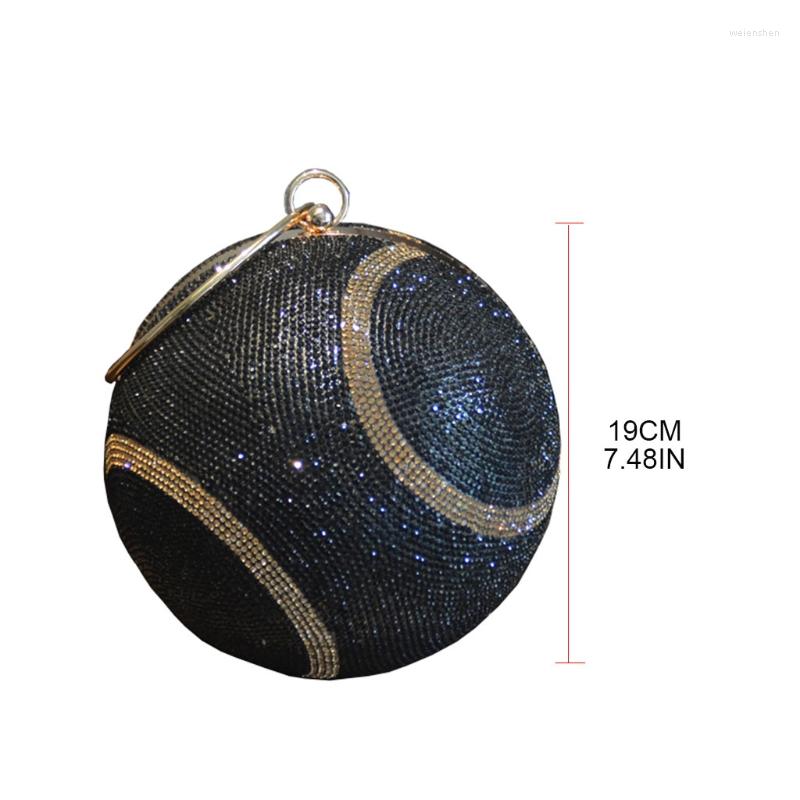 

Duffel Bags Tennis Shaped Clutch Rhinestones Evening Purse Glitter Ball Handbag Shoulder Dinner Bag Street Sport Style, Yellow