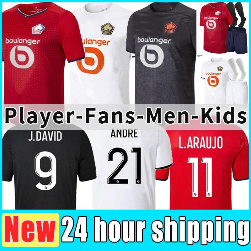 

College wear LOSC Lille 2021 2022 soccer jerseys BURAK DAVID FONTE BAMBA YAZICI football shirt 21 22 Lille Olympique JIKONE 10 maillot Adult, Home kits