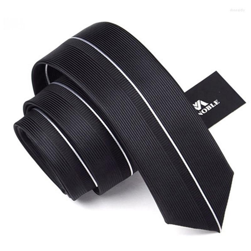 

Bow Ties Fashion Men's 2022 Brand Casual 6CM Men Business Neckties Skinny Black Striped Neck Tie For Gravata Gift Box T088