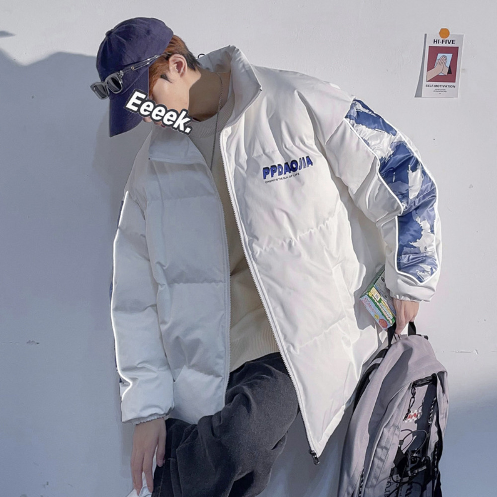 

Men's Down Parkas Reflective Strip Hip Hop Jacket Parka Men Winter Oversize Windbreaker Streetwear Harajuku Padded Jacket Coat Warm Outwear 221006, Black