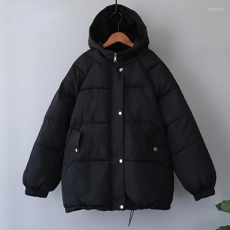 

Women's Down Winter Coat Women Elegant Jacket Autumn Oversized Orange Puffer Bubble Hooded Clothes Loose Solid Cotton Plus Size, Beige