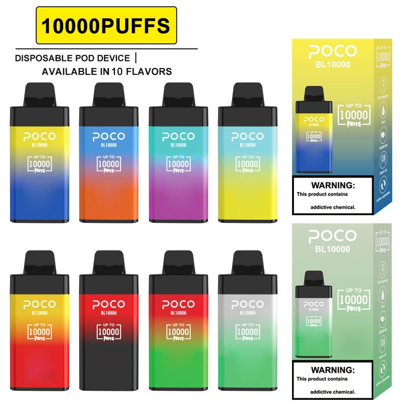 

Electronic Cigarette Disposable Vape Pen Vapor Pen Poco Bl10000 Rechargeable Airflow Adjustable 20Ml 10 Color Device Original 10000 Puffs
