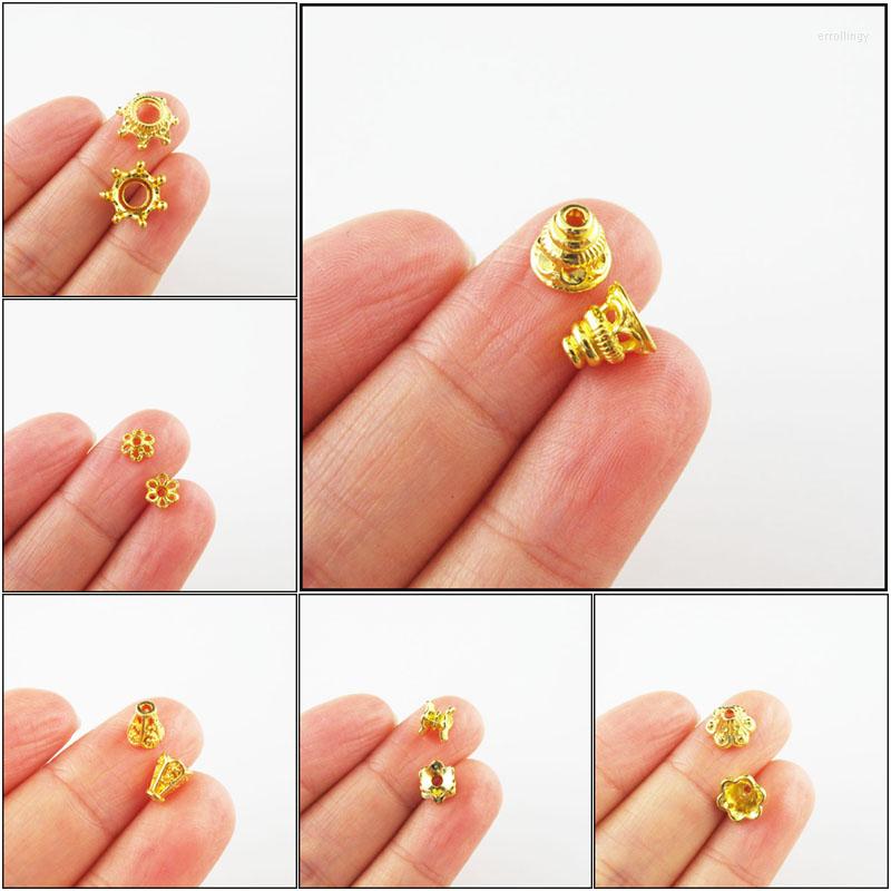 

Beads Fashion Flower Cone Crown Connectors Gold Color End Bead Caps