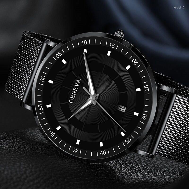 

Wristwatches 2022 Luminous Leisure Fashion Trend Business Simple Ultra Thin Luxury Men's Watch Mesh Belt Table Men Quartz, Blue