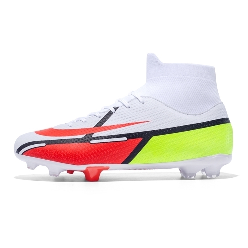 

Dress Shoes High Top Football Men Soccer Boots Long Spikes Outdoor Training Sneakers TF FG Chuteira Futebol Women 221006, 0088-c-blue