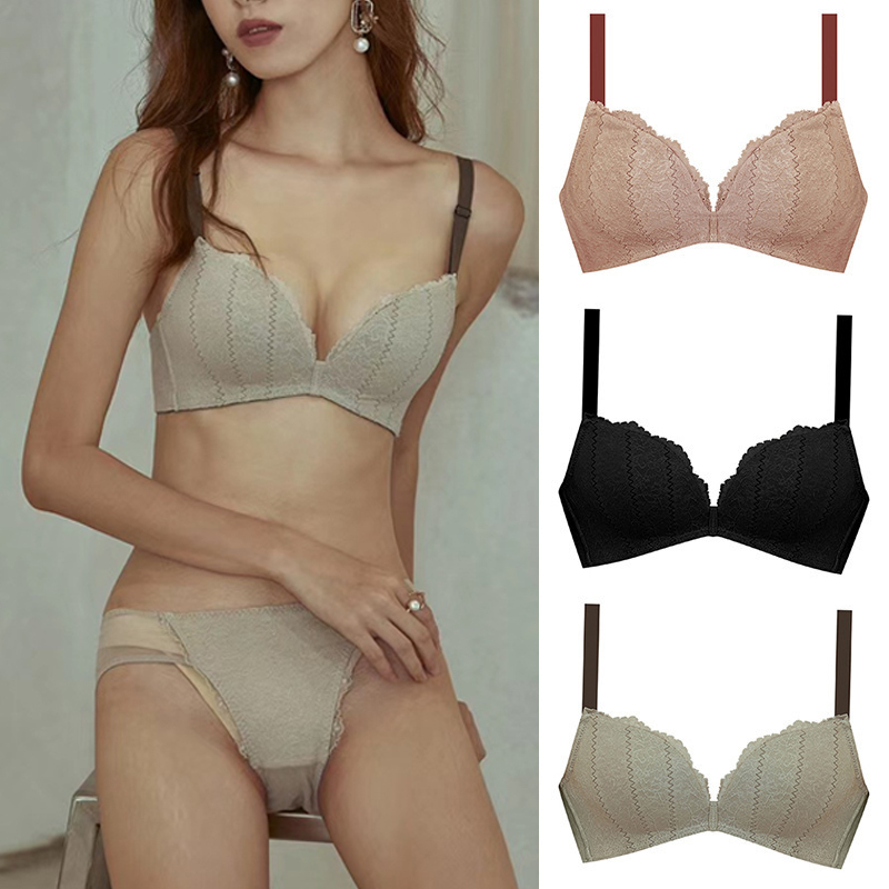 

Bras Sets Sexy Lace Brief Small Breasts Push Up Set Underwear For Women Comfortable Female Lingerie Fashion Lady ssiere 221006, Light green