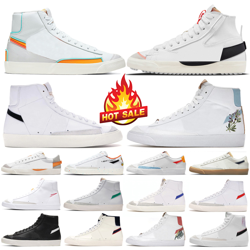 

Blazer Mid 77 Vintage Running Shoes for Men Women Blazers Jumbo Low Black White Ghost White Indigo Pine Green Platform Mens Trainers Designer Sneakers, High vintage habanero red