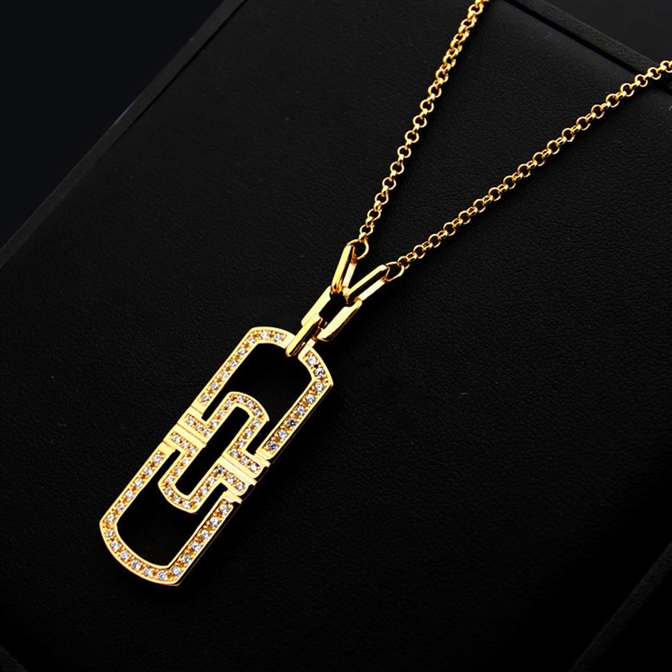 

Europe America Fashion Style Lady 316L Titanium steel B Letter 18K Plated Gold Long Necklaces With Hollow Out Full Diamond Pendant314v