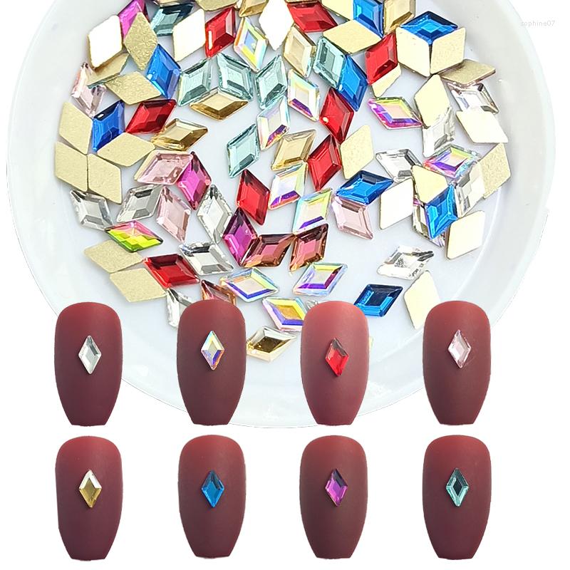 

Nail Art Decorations 30pcs/100pcs Mini Rhombus Rhinestone Flat Back Colorful Crystal 3D Fingernail DIY Decoration Accessories