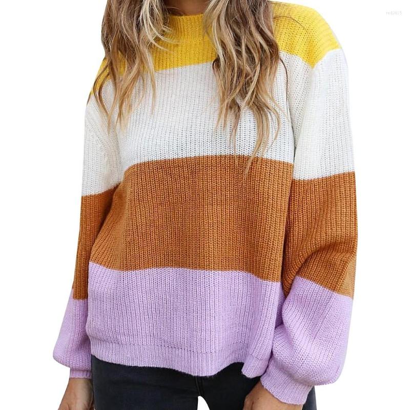 

Women's Sweaters Top Patchwork Vest Stripe O-Neck Camisole Women Sweater Knot Sexy Knitwear, Orange