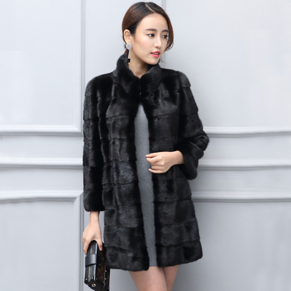 

Women' Fur Faux Thick Warm Mandarin Collar Rabbit Coat Long sleeve Top Fashion Jacket Drop wsr818 221006, Black