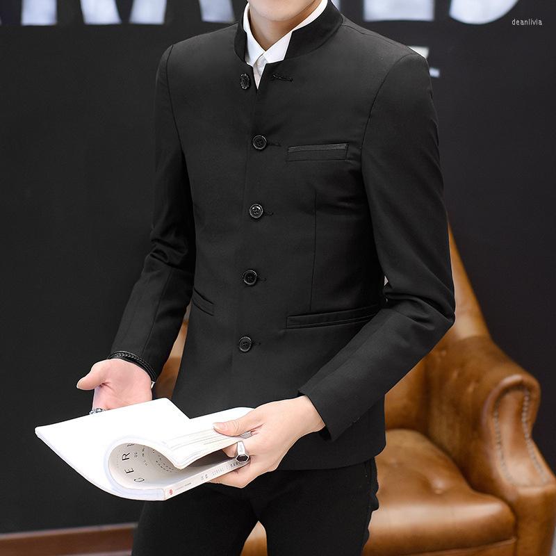 

Men's Suits Chinese Style Mens Traditional Suit Blazer Stand Collar Long Sleeve Button Up Tang Jacket Oversize Male Hanfu Costume 4xl, Black