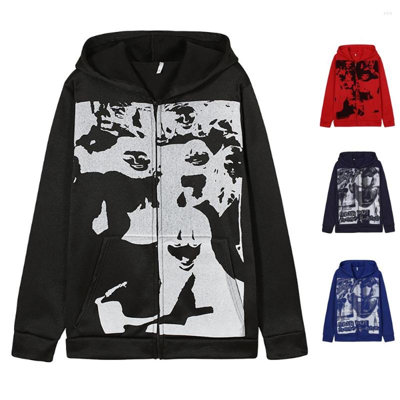 

Women' Hoodies Sell Autumn Printed Zipper Female Street Wear Girl Sweatshirt Retro Hippies DVFH1
