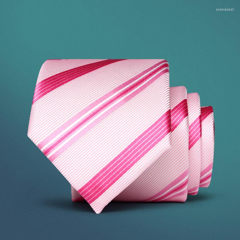 

Bow Ties 2022 7cm Neck For Men Pink Striped 7 Cm Wedding Accessories Slim Fashionable Neckties Man Party Business Formal