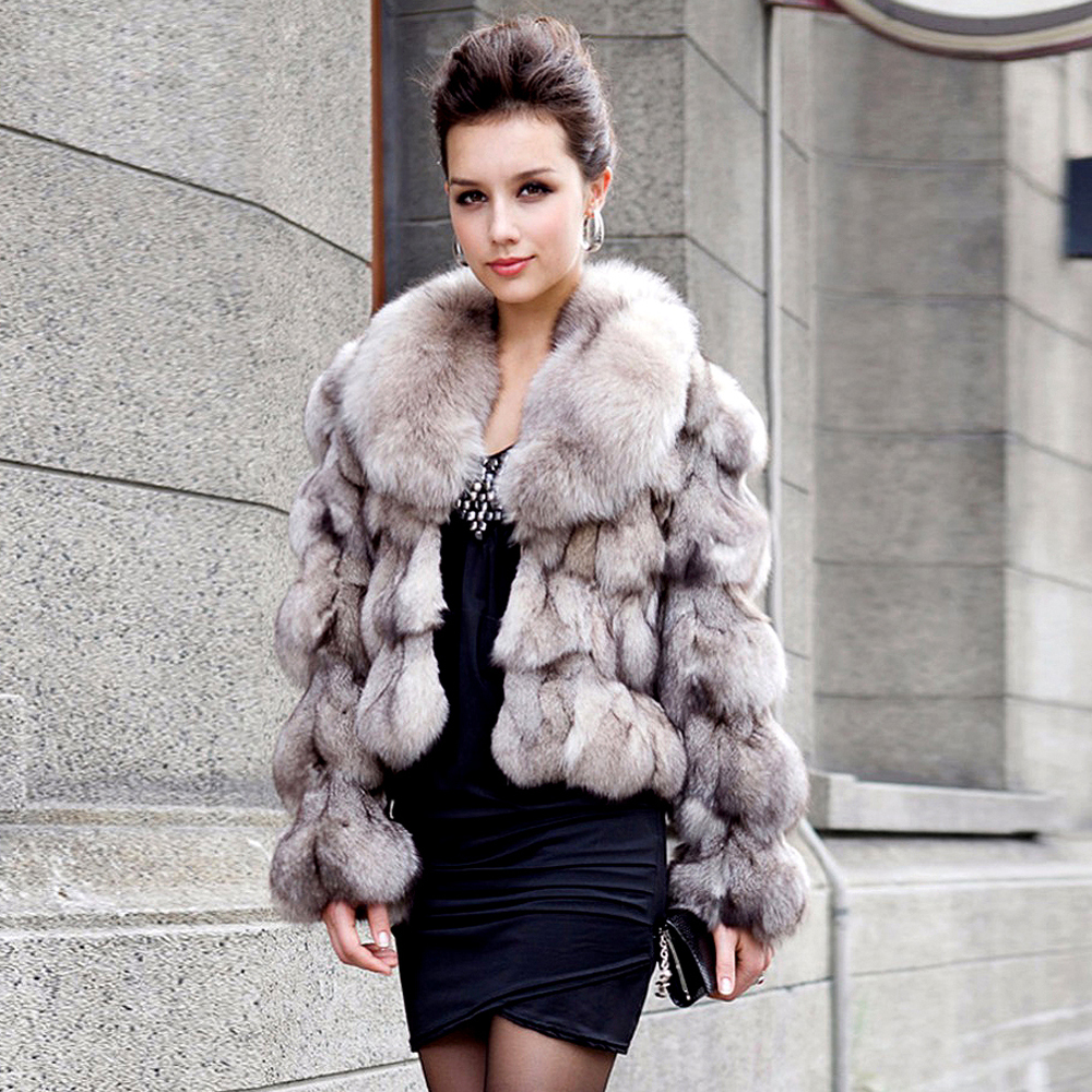 

Women's Fur Faux Winter Women Genuine Coats With Collar Lady Warm Fashion Slim Short Jacket Brand Casual Thick Outerwear Wholesale 221006, White