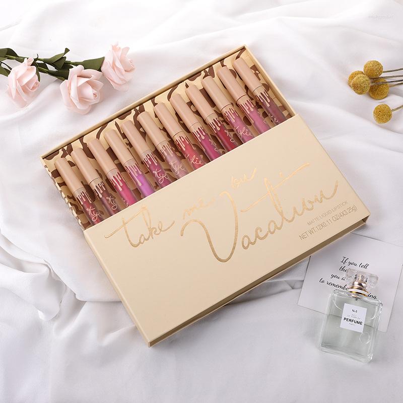 

Lip Gloss 12 Colors /Setmatte Lipstick Waterproof Long Lasting Nude Women Colorful Tint Beauty Cosmetic Combo, 12pcs 1set