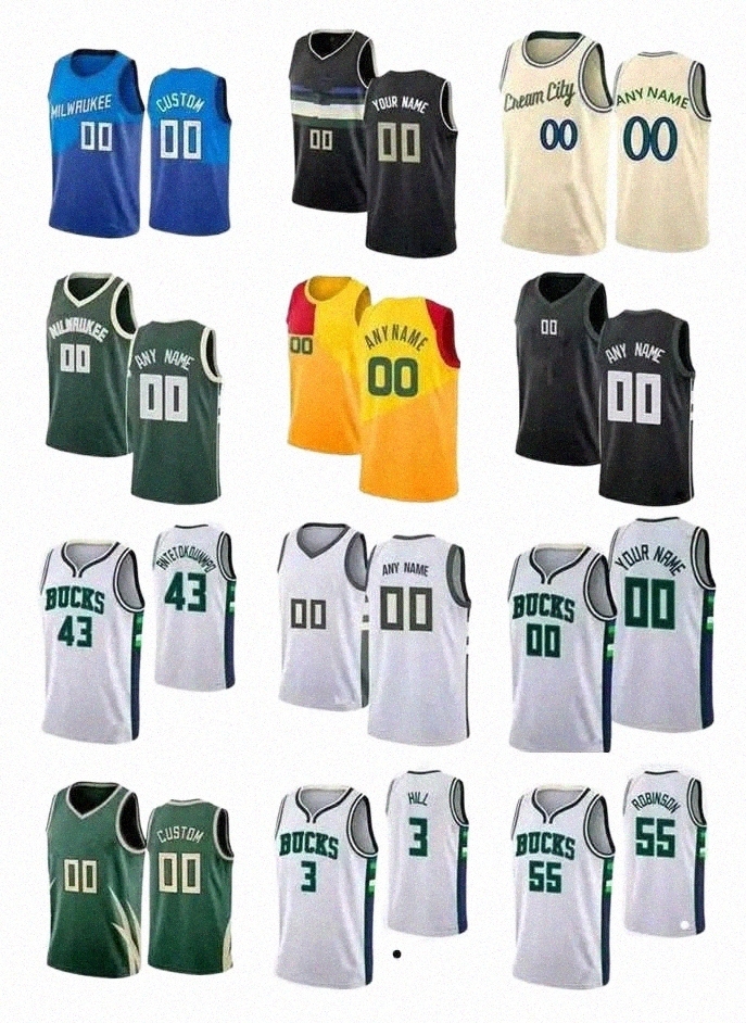 

Basketball Jerseys 75th Custom Mens Milwaukee''Bucks''Giannis 34 Antetokounmpo Khris 22 Middleton Jrue 21 Holiday Bobby 9 Portis J C2gV#, Color